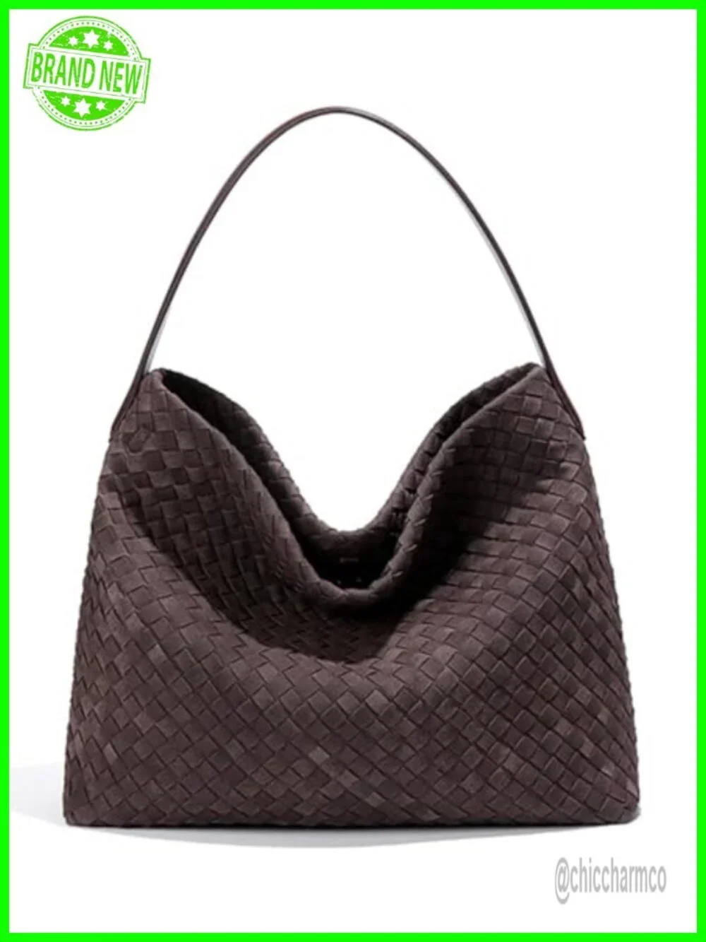 Suede Woven Hobo Tote Bag Shoulder Handbag Work Travel